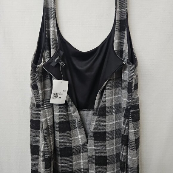 Y2k Forever 21 Sz 3X Plaid Knit Mini Dress Clueless Preppy Academia NWT - Picture 5 of 13
